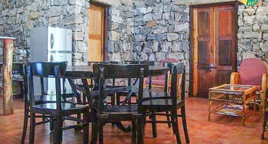 Stone cottage with wooden furnishing ideal for a family, Coorg 3