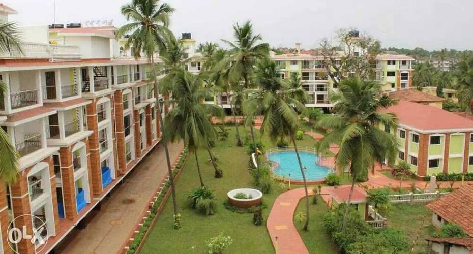 3-4bhk apartment with pool and per room basis with shared kitchen and dining, Goa 2