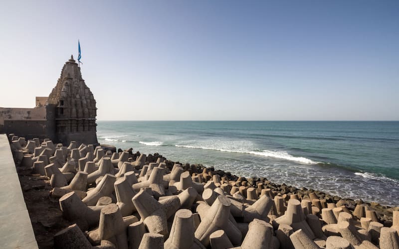 Hindu temple at Dwarka Beach, Dwarka, Gujarat, India - Stock Photo -  Masterfile - Rights-Managed, Artist: Photosindia, Code: 857-06721680