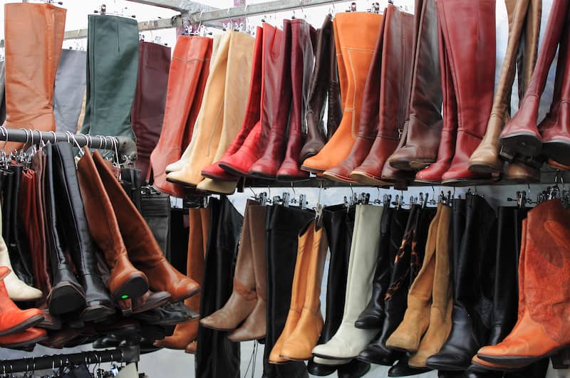 Leather boot store top