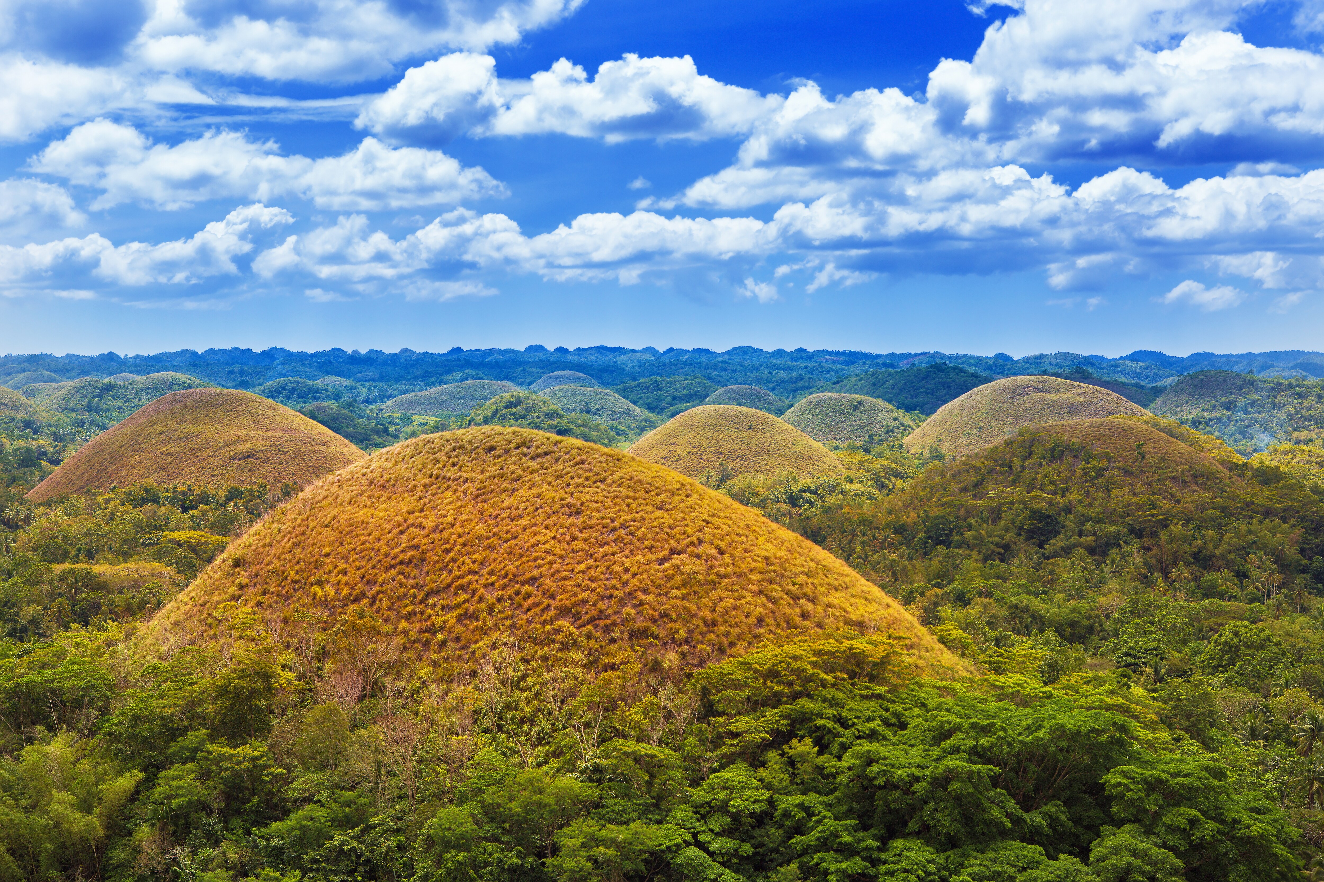 Огромные холмы. Шоколадные холмы Бохол. Остров Бохоль на Филиппинах. Шоколадные холмы Филиппины. Шоколадные холмы острова Бохоль, Филиппины.
